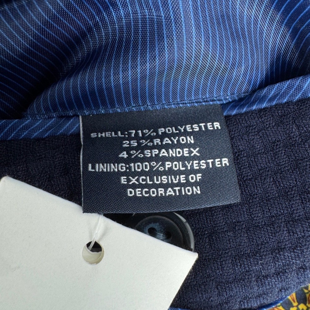 Tailorbyrd Collection Navy Blue Waffle Knit Blazer Sport Coat 40R Paisley Lining - Picture 8 of 12